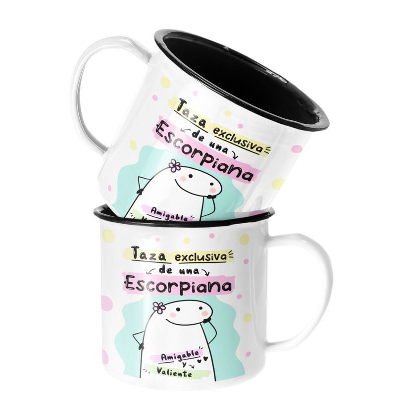 SM - Taza Enlozada Lechera Escorpio Regalo para Escorpiana Signo SM