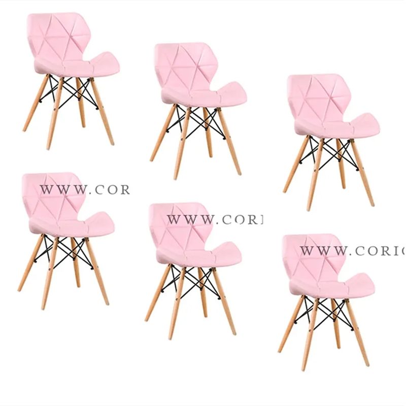 CORI CORI - Pack 6 Sillas Mariposa Eames Ecocuero Rosa