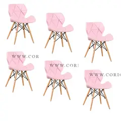 CORI CORI - Pack 6 Sillas Mariposa Eames Ecocuero Rosa