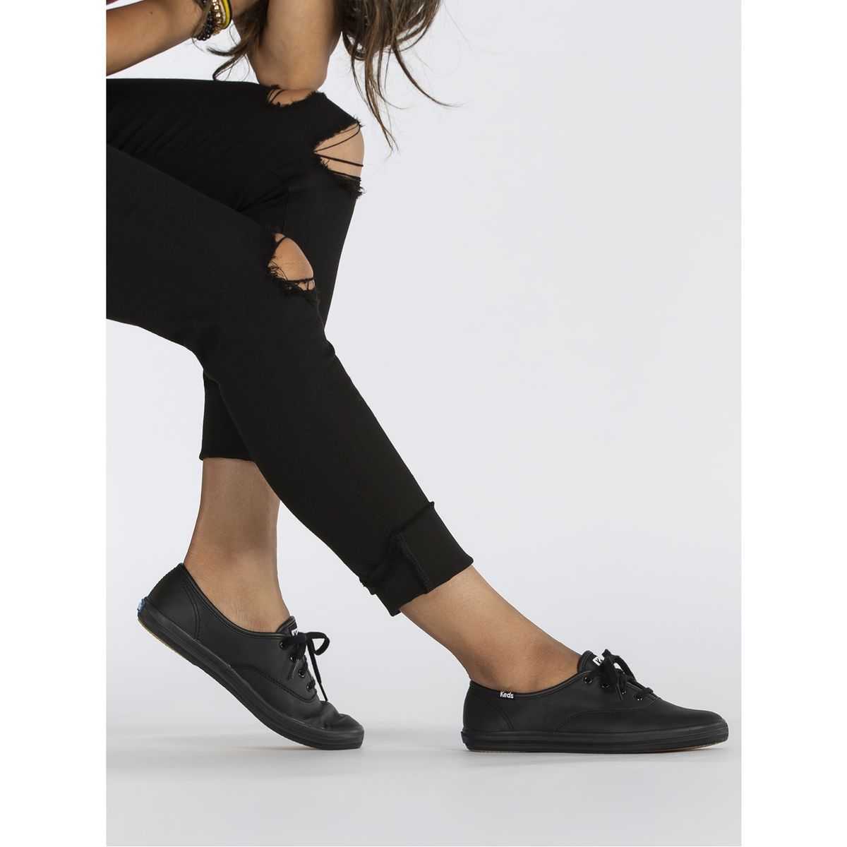 KEDS - Zapatilla Cuero Negra Mujer Champion Lthr KEDS