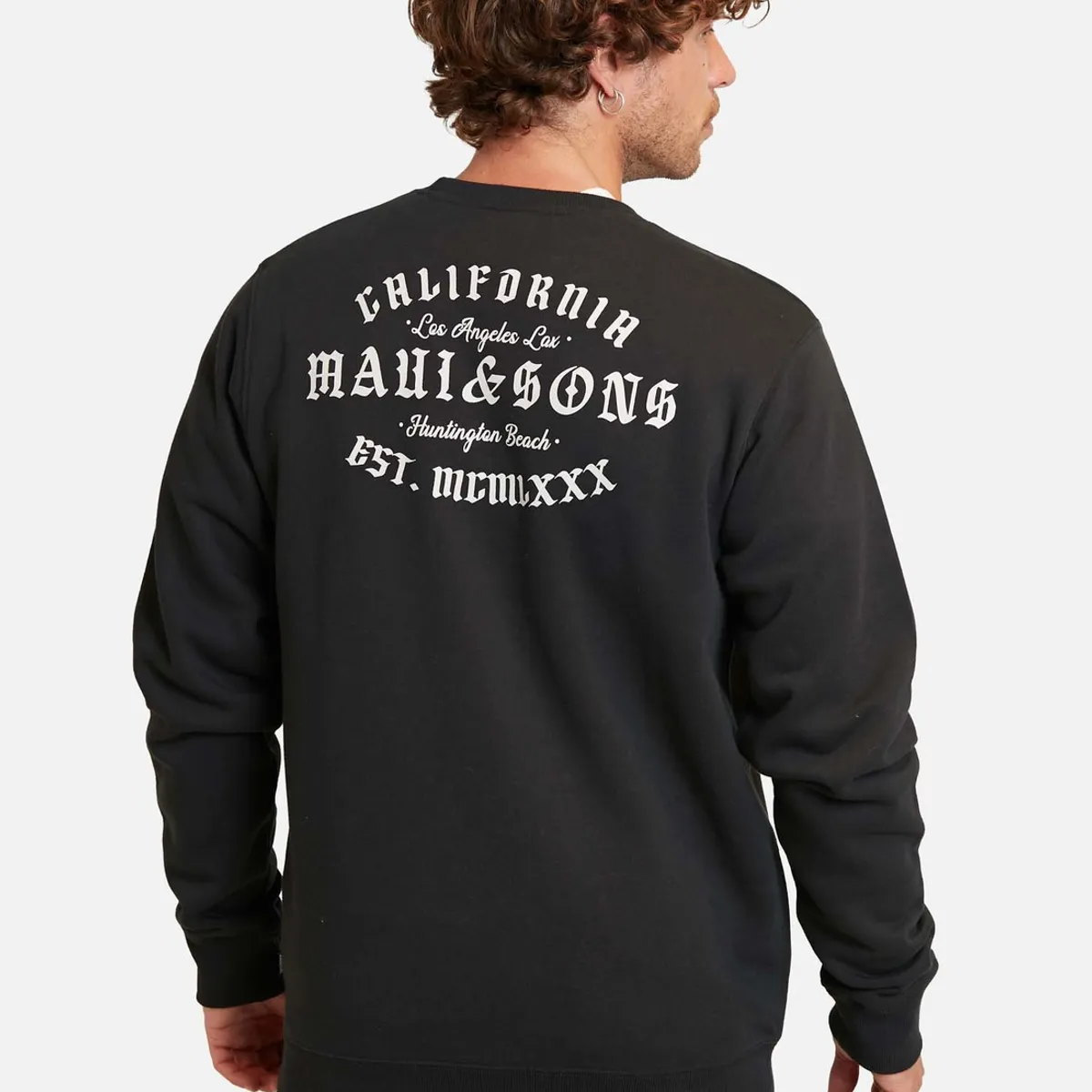 MAUI AND SONS - Poleron Los Angeles Lax Negro Hombre Maui And Sons