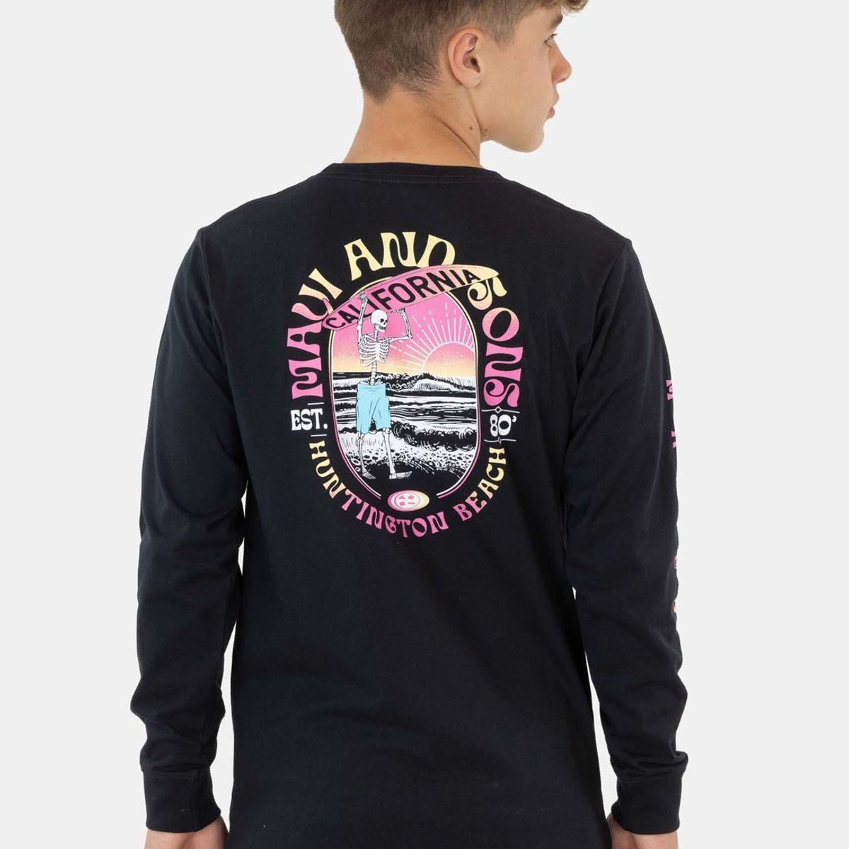 MAUI AND SONS - Polera Huntington Negro Infantil Maui And Sons