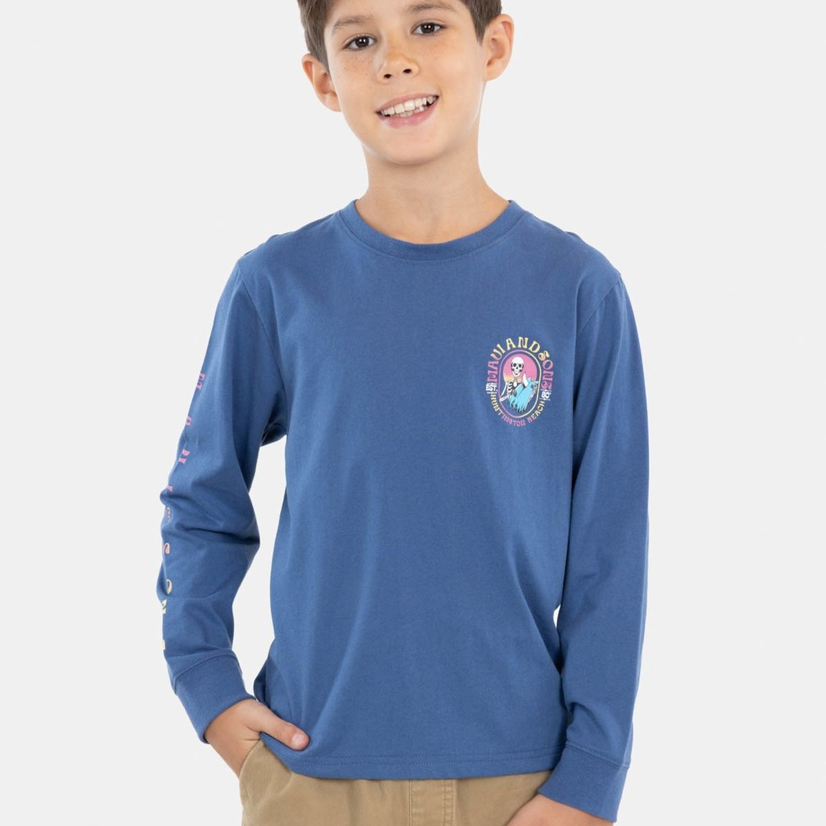 MAUI AND SONS - Polera Huntington Beach Azul Marino Niño Maui And Sons