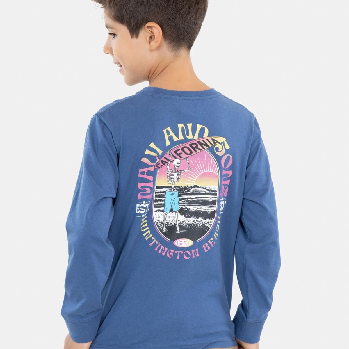 MAUI AND SONS - Polera Huntington Beach Azul Marino Niño Maui And Sons