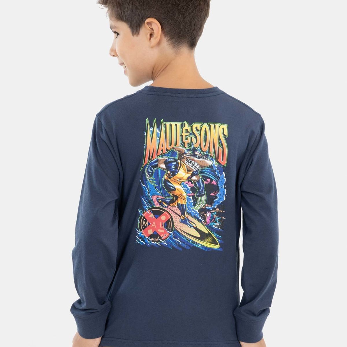 MAUI AND SONS - Polera Kids Icons Azul Marino Niño Maui And Sons