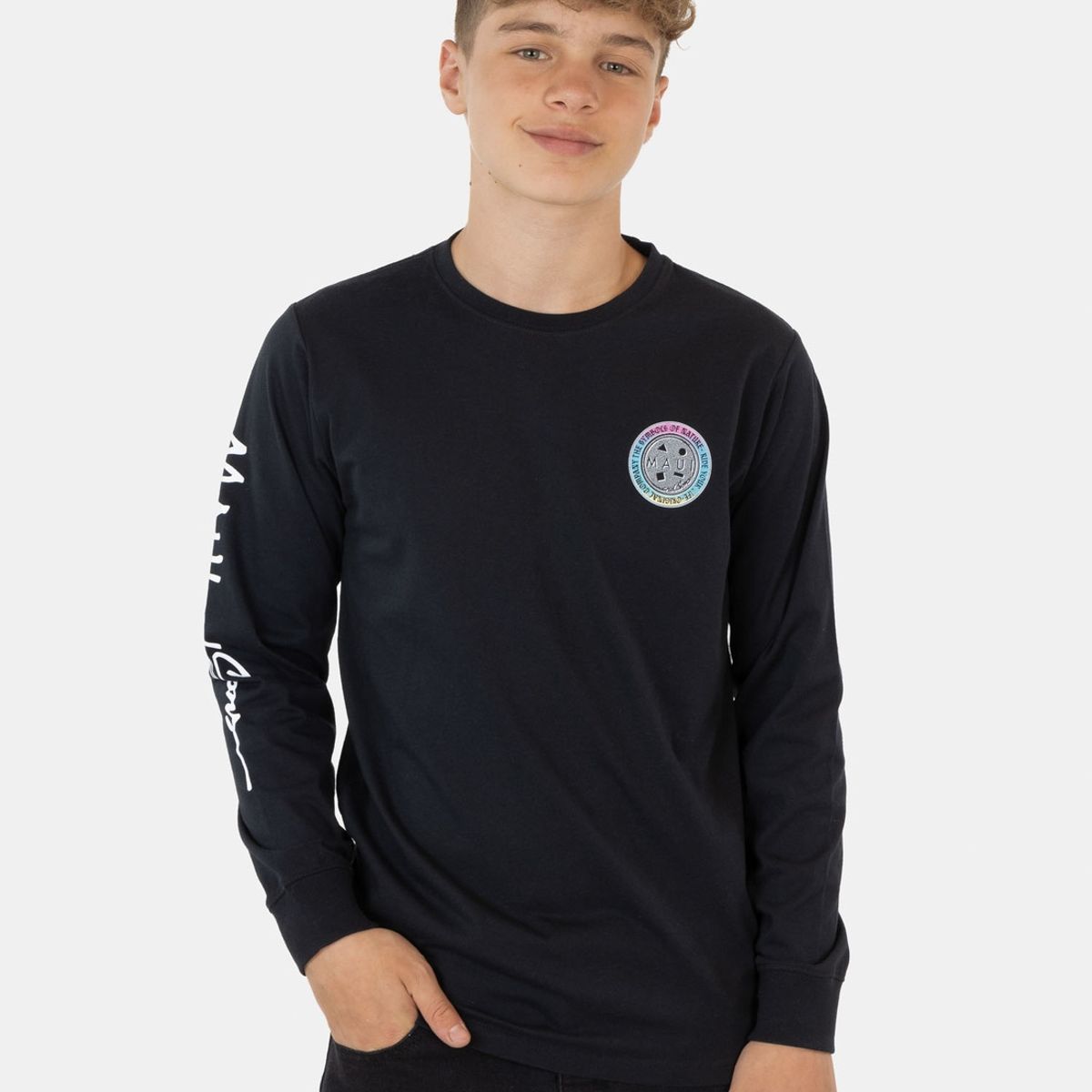 MAUI AND SONS - Polera Gradiente Negro Infantil Maui And Sons