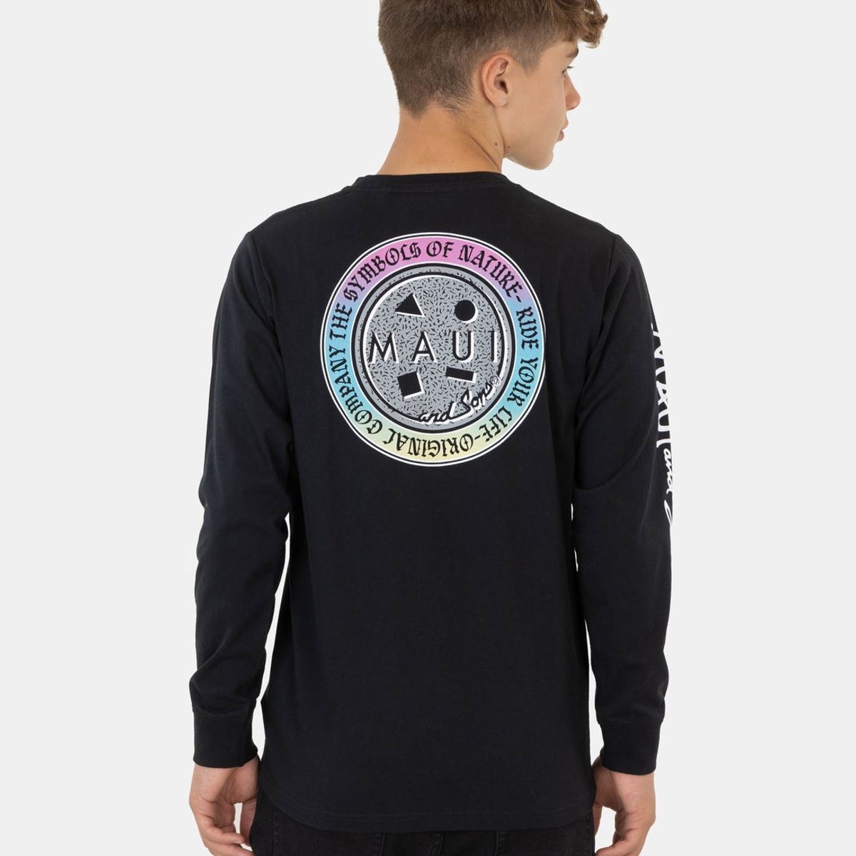 MAUI AND SONS - Polera Gradiente Negro Infantil Maui And Sons