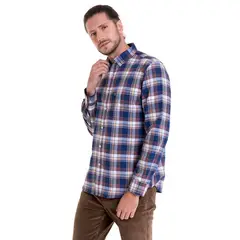 POTROS - Camisa Oxford Fantasía Azul