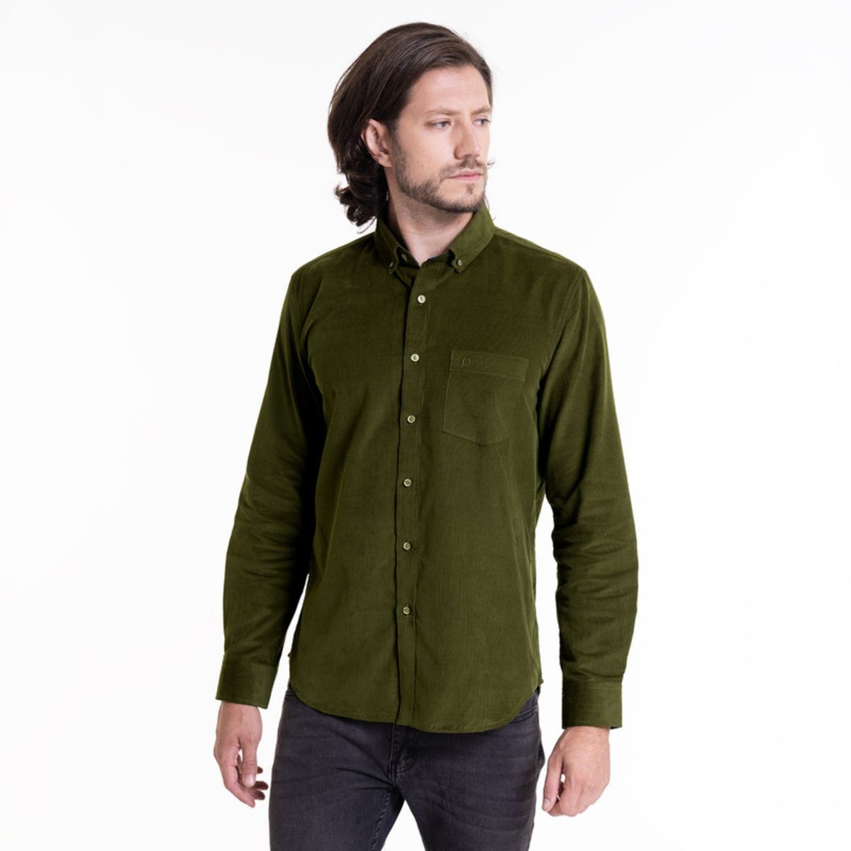 POTROS - Camisa Cotelé Oliva POTROS