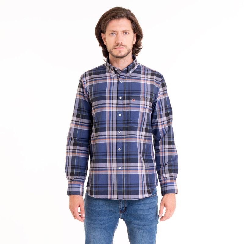 POTROS - Camisa Oxford Fantasía Azul Marino POTROS