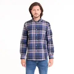 POTROS - Camisa Oxford Fantasía Azul Marino