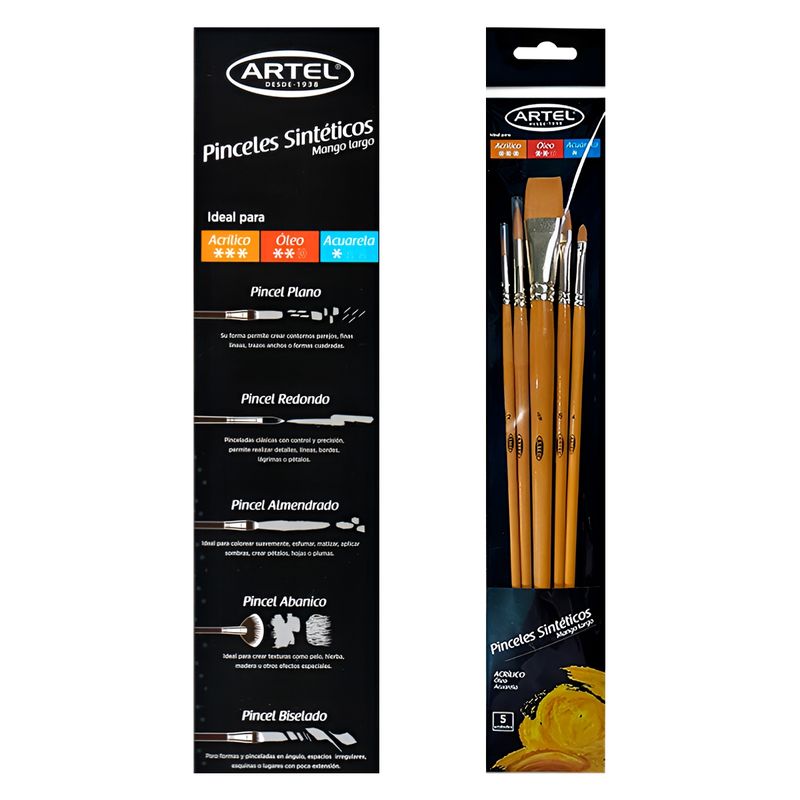 ARTEL - Set 5 Pinceles Para Acrílico