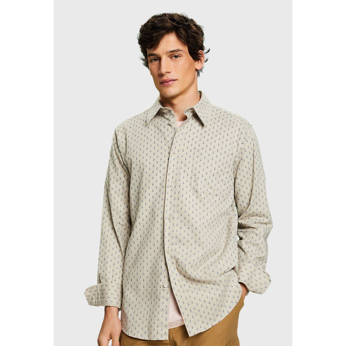 ESPRIT - Camisa Estampada De Corte Slim Hombre Esprit ESPRIT