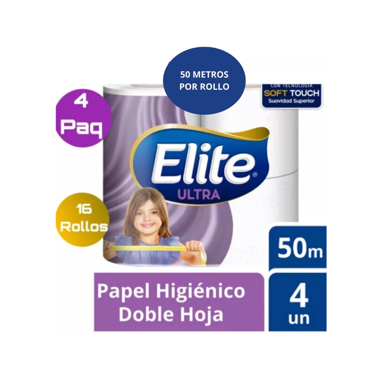 ELITE - Confort Elite 50 Mts Pack 4 Paquetes