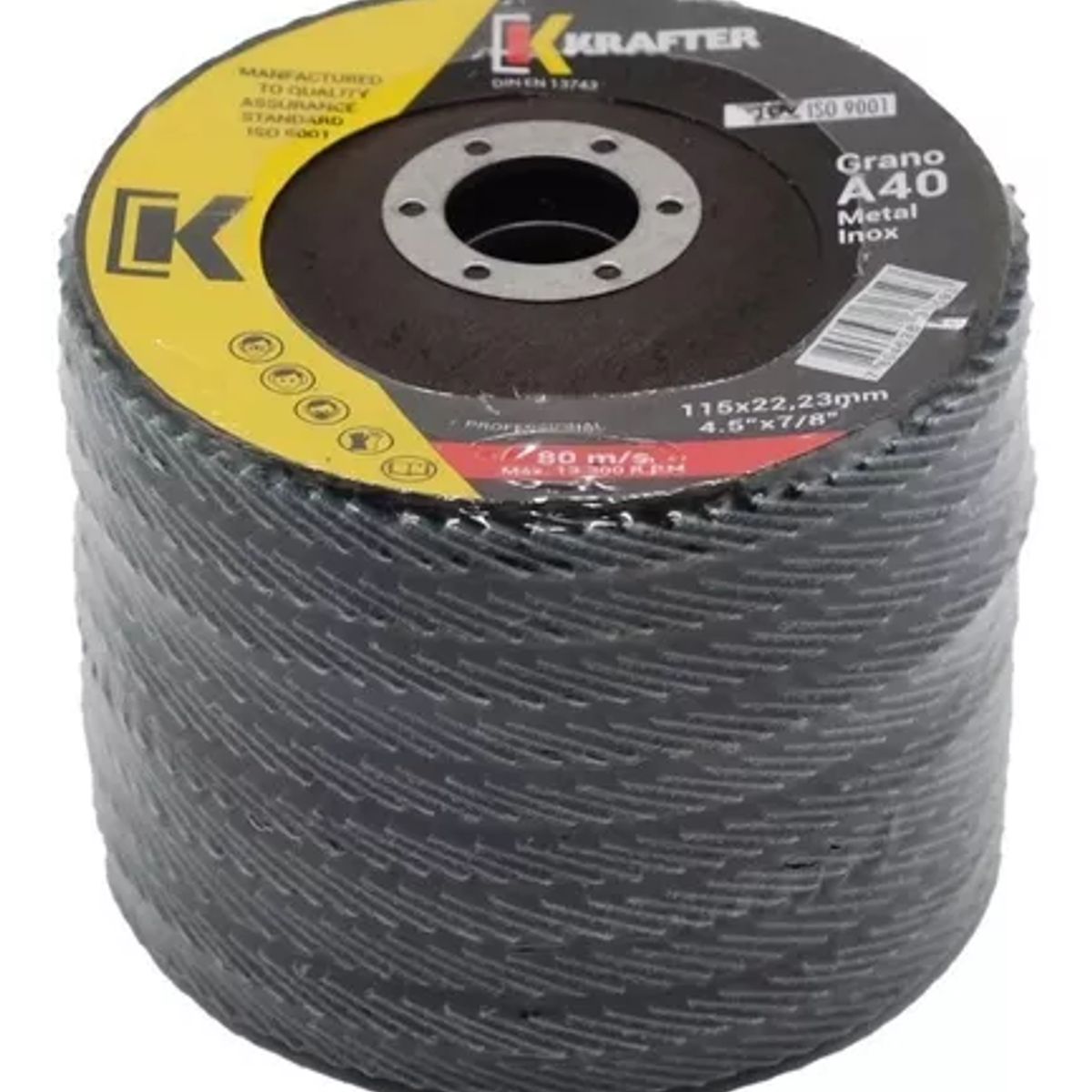 KRAFTER - Pack 10 discos Flap para metal 4,5 G80 Krafter