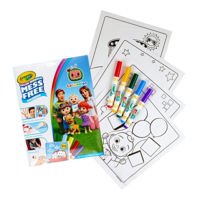 CRAYOLA - SET PARA COLOREAR COCOMELON18 PG CON 5 ROTULADORES MAGICOS