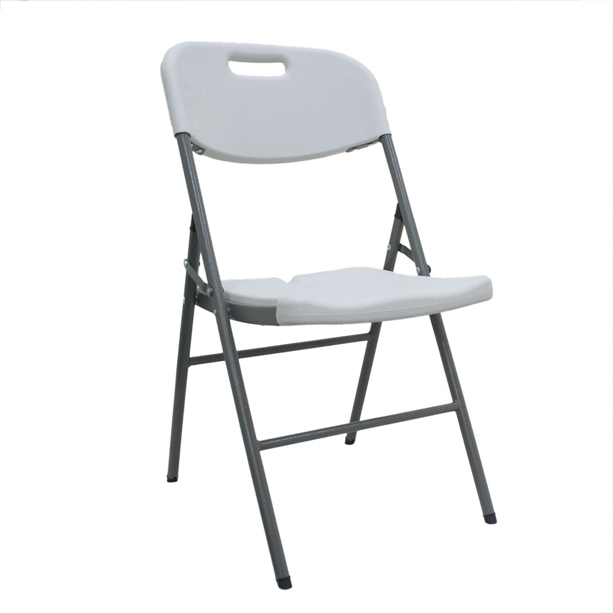 QRUBBER - Silla plegable Diseño liso 47x50x84cm Blanco QRubber