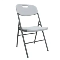 QRUBBER - Silla plegable Diseño liso 47x50x84cm Blanco