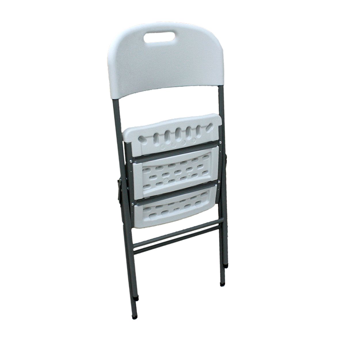 QRUBBER - Silla plegable Diseño liso 47x50x84cm Blanco QRubber