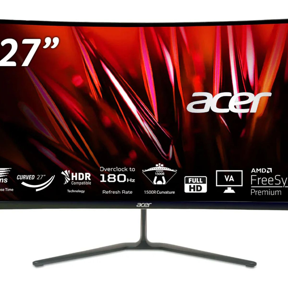 ACER - Monitor Acer Gamer Curvo FHD180 Hz 1 ms 27 AMD FreeSync
