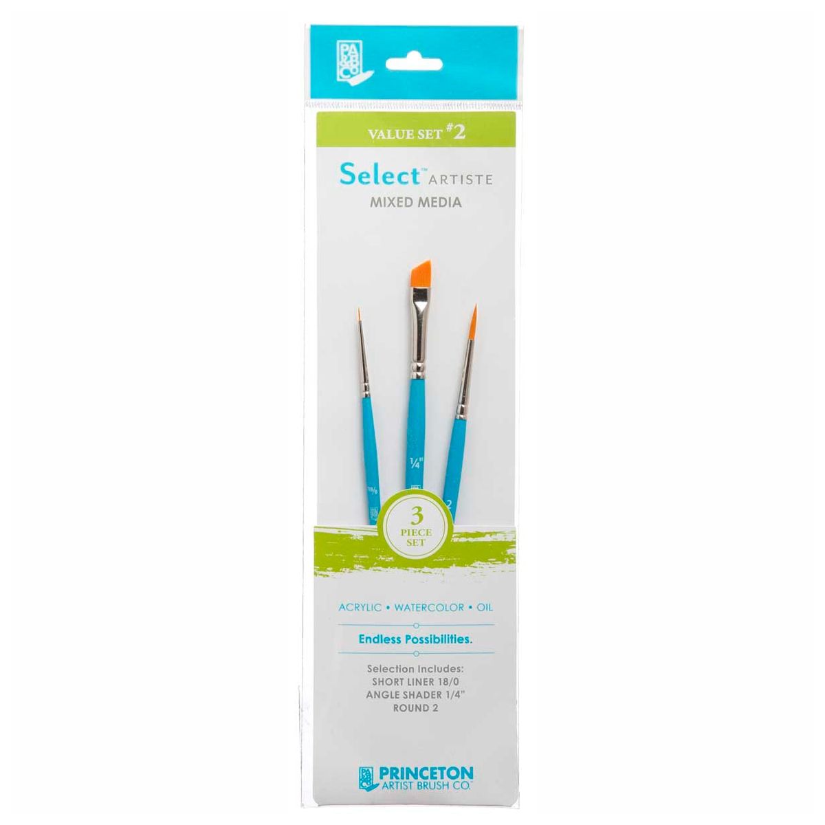 PRINCETON - Set 3 Pinceles Value Set 2 Princeton
