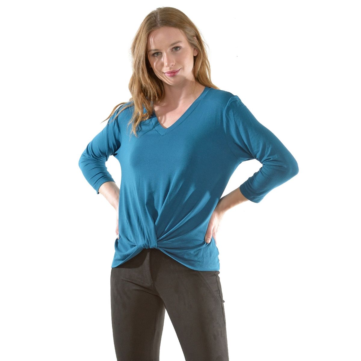 BOUS - Polera Entrelazada Turquesa BOUS