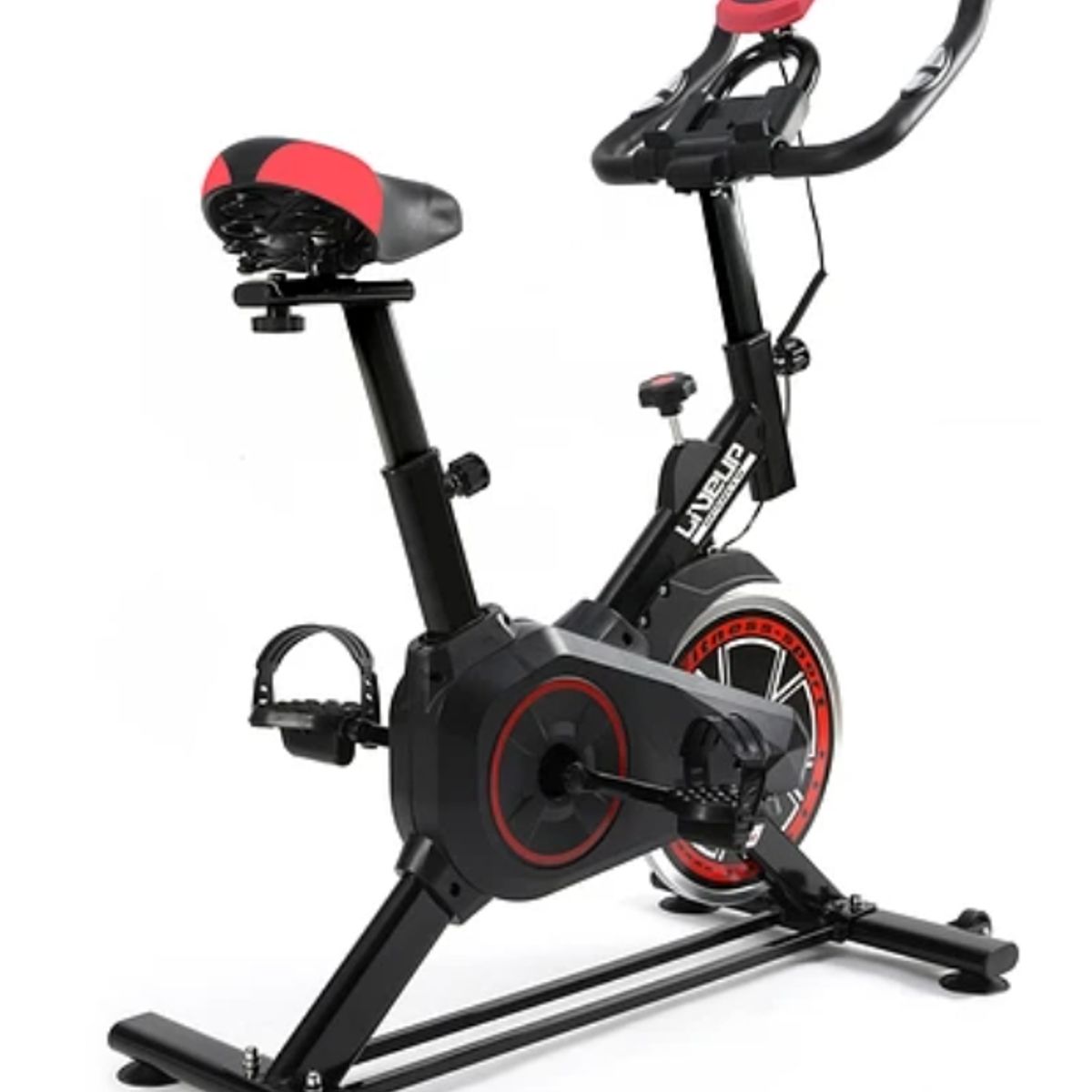 LIVEUP - Bicicleta Spinning Infinity Negro Rojo