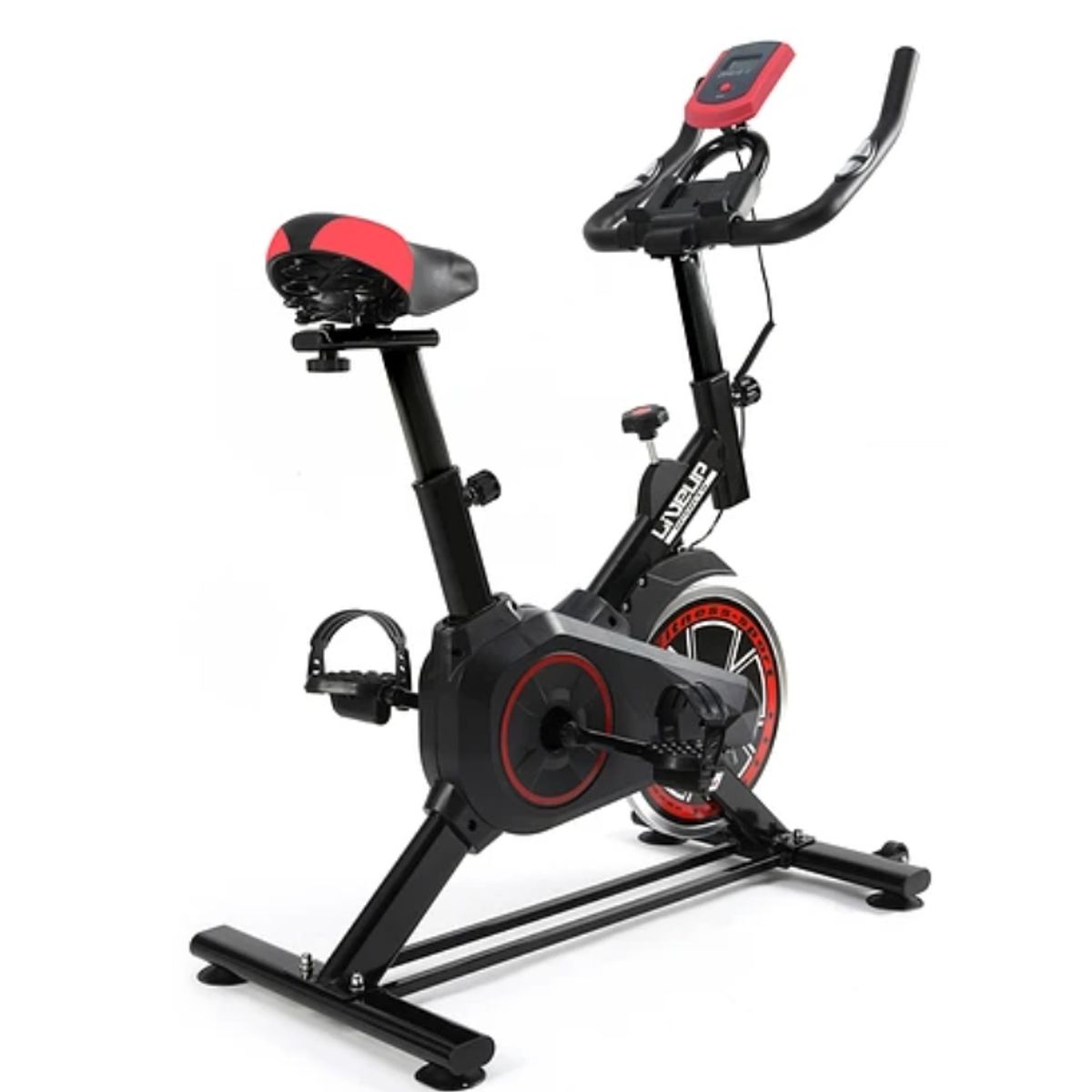 LIVEUP - Bicicleta Spinning Infinity Negro Rojo