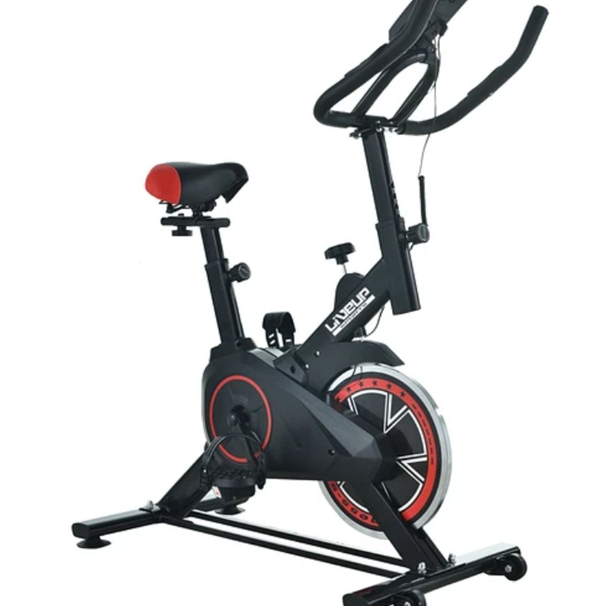 LIVEUP - Bicicleta Spinning Infinity Negro Rojo