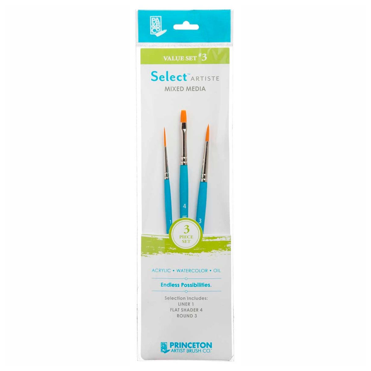 PRINCETON - Set 3 Pinceles Value Set 3 Princeton