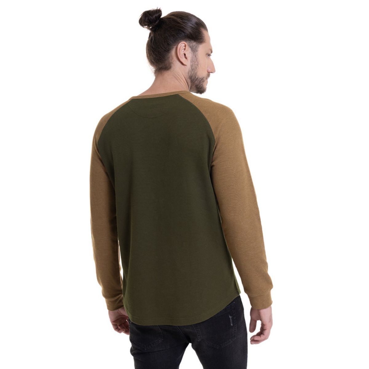 POTROS - Polera Waffle Con Boton Café POTROS