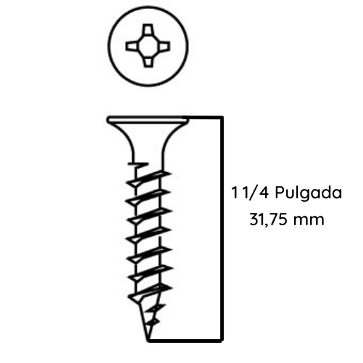 GENERICO - Tornillo Volcanita Punta Fina zincado 6 X 1 1/4 1000 UND