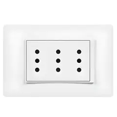 BTICINO - ENCHUFE EMBUTIDO TRIPLE 10A 250VAC BLANCO ARMADA LÚZICA