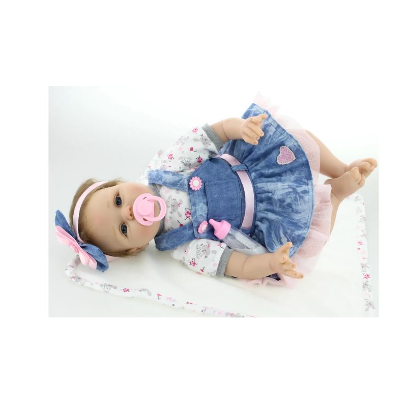 GENERICO - Bebe Reborn Muñeca Realista Silicona Suave Grande 55cm