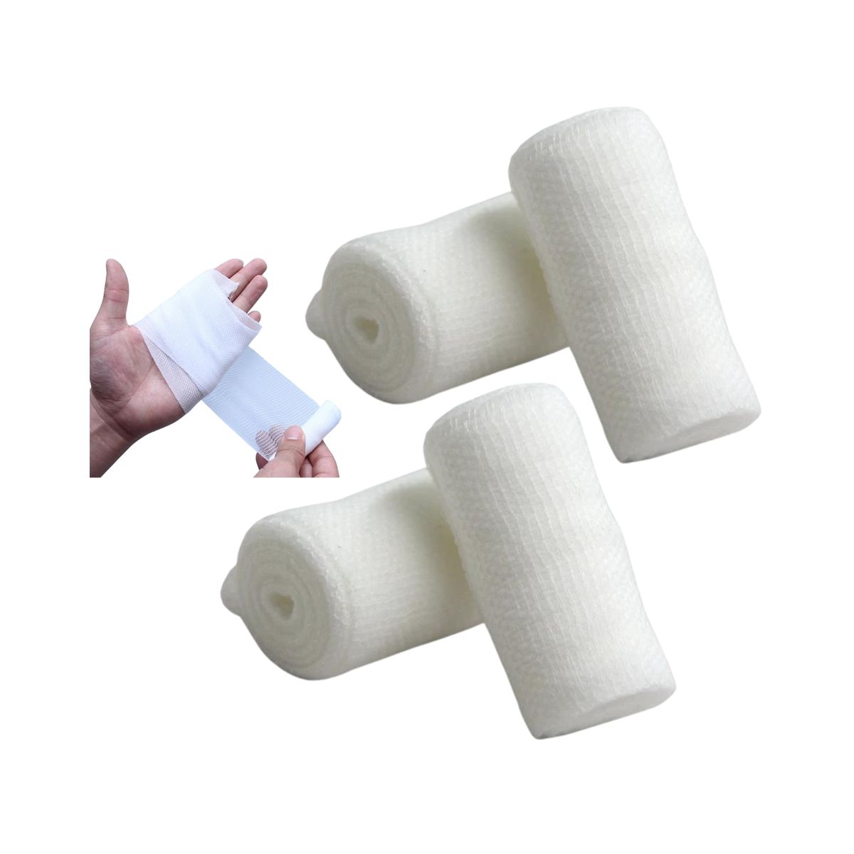 GENERICO - Pack 4 Vendas De Gasa Elasticada Primeros Auxilios