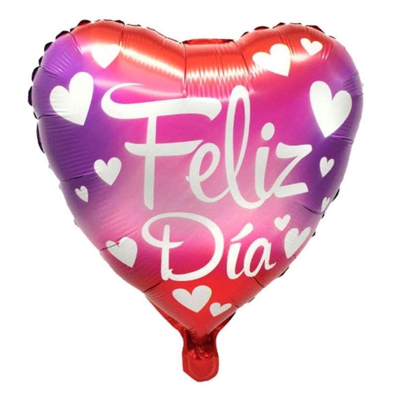 GENERICO - Globo Metalico 18 Feliz Dia Corazones X1 Uni