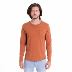 POTROS - Polera Cuello Redondo Manga Larga Naranja oscuro