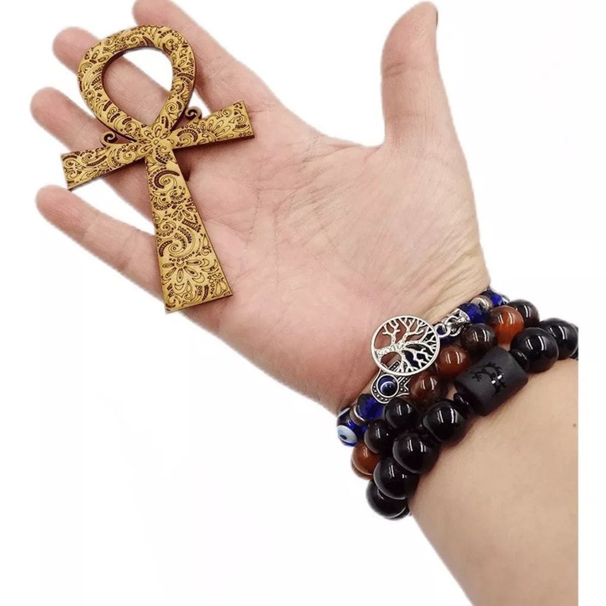 GENERICO - Cruz De Ankh Egipcia De Terciado Proteccion 10 cm