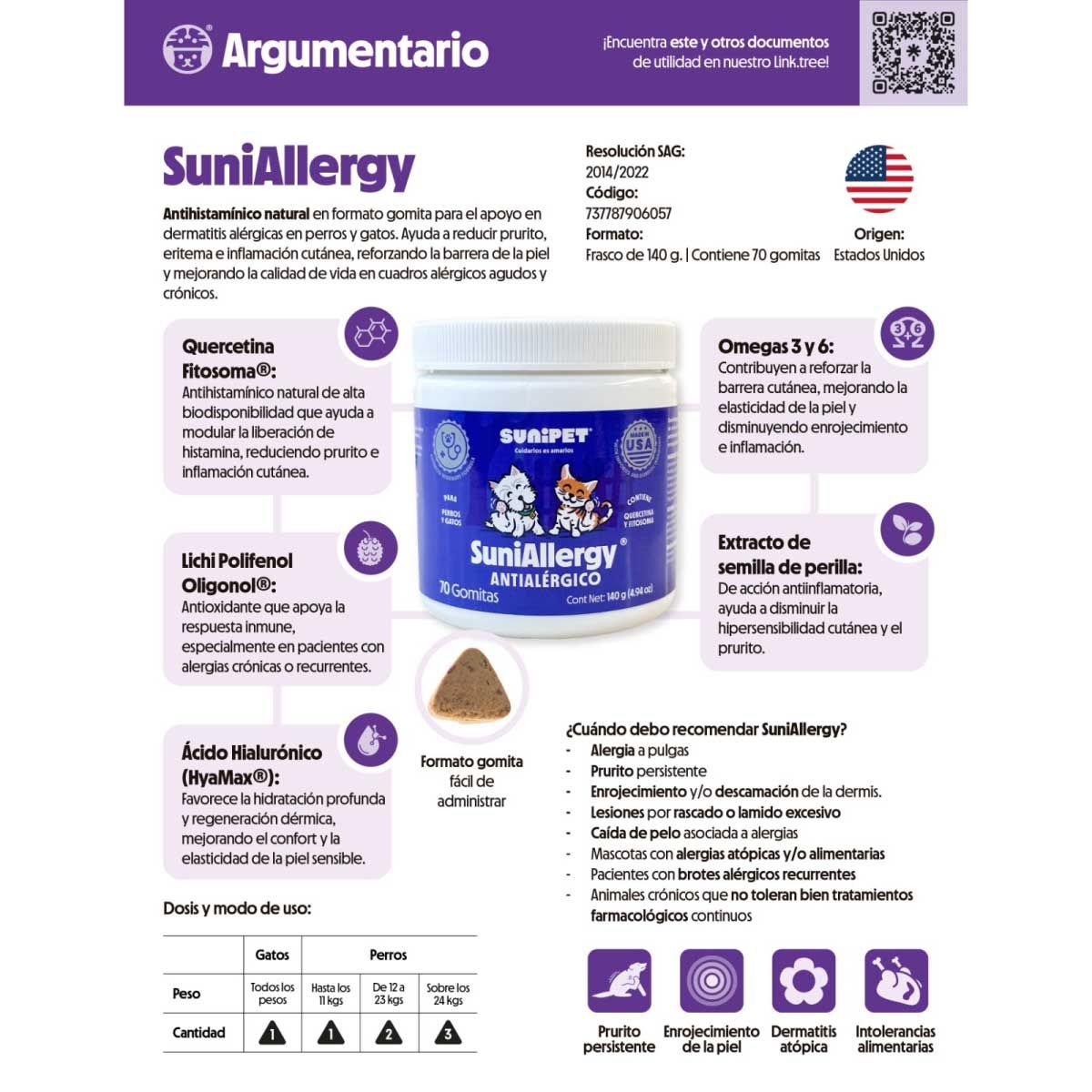 SUNIPET - Suplemento SuniAllergy Para Alergias Perros Y Gatos 140gr