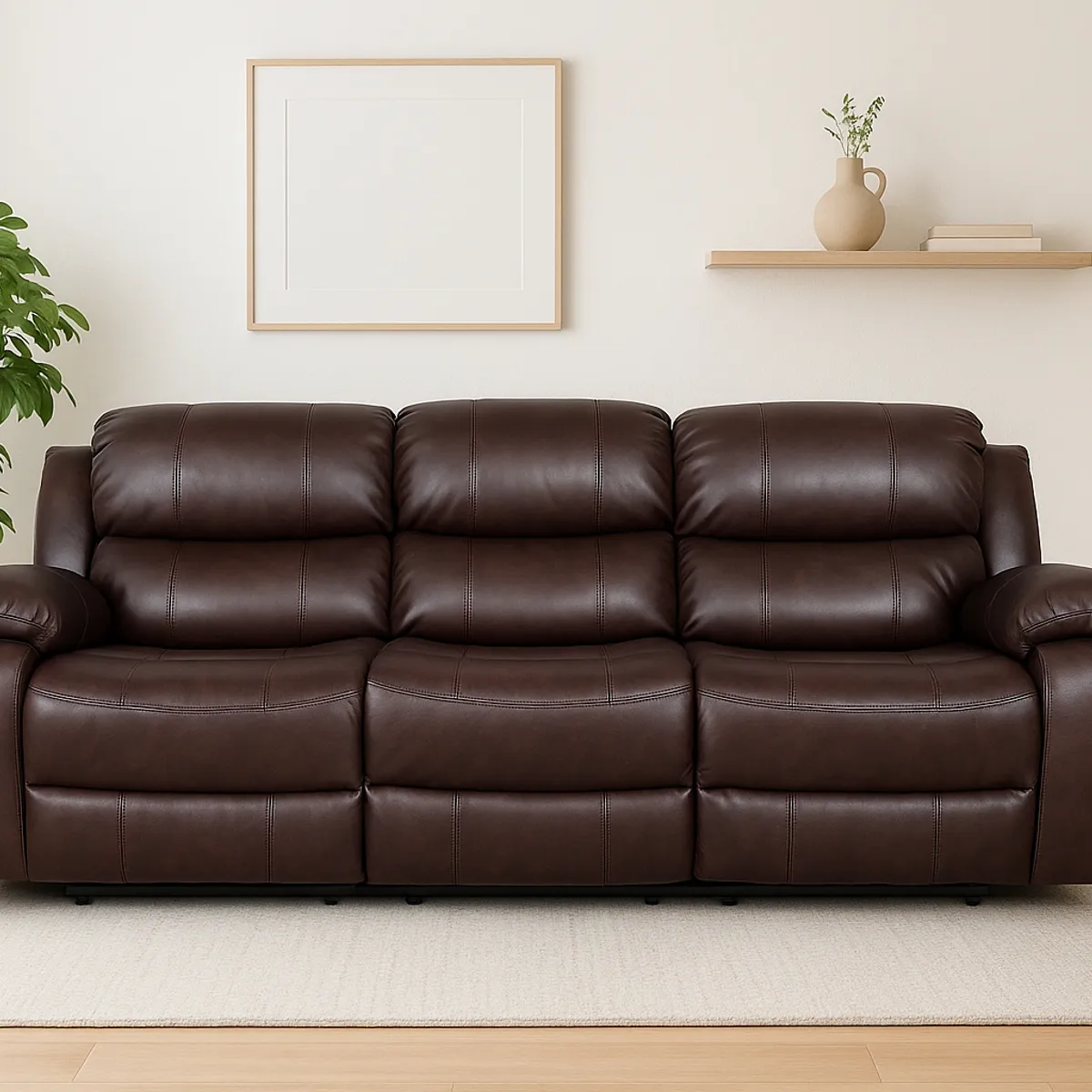 SWEET HOGAR - Sofa berger reclinable 3 cuerpos color brown dark
