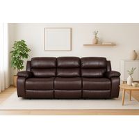 Sofa berger reclinable 3 cuerpos color brown dark
