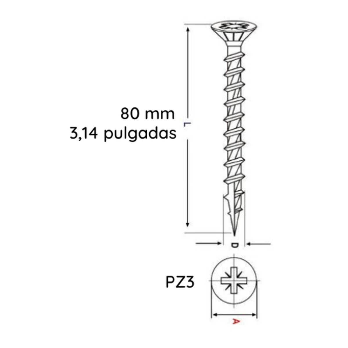 GENERICO - Tornillo Turbo Screw #14(6) X 80/60 X 100 Und
