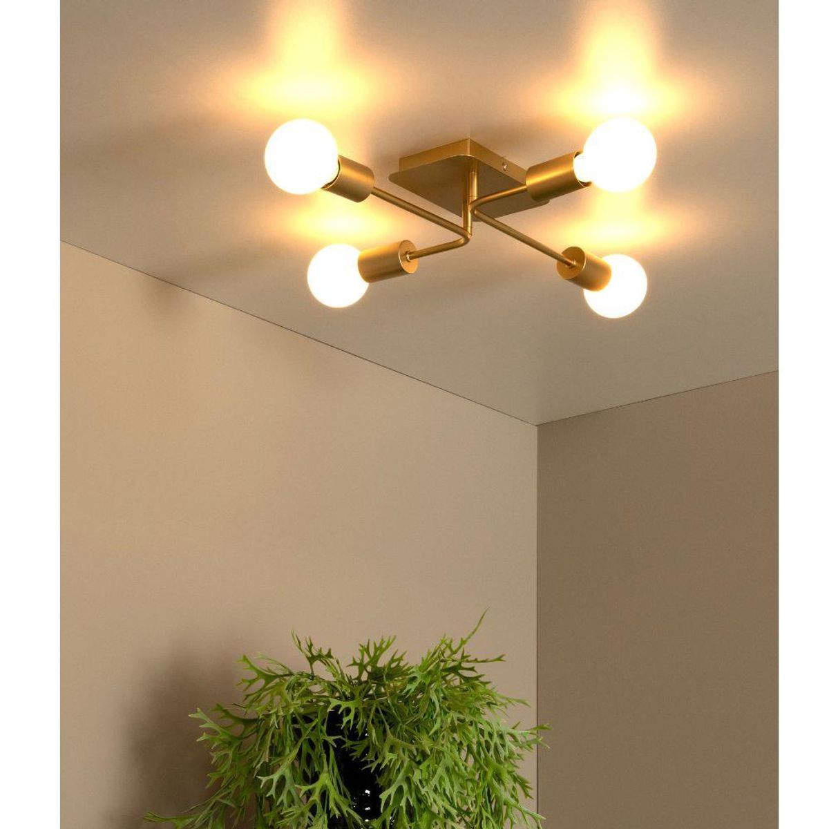 BOSCO - LAMPARA DE TECHO LESTER DORADO 4xE27 BOSCO