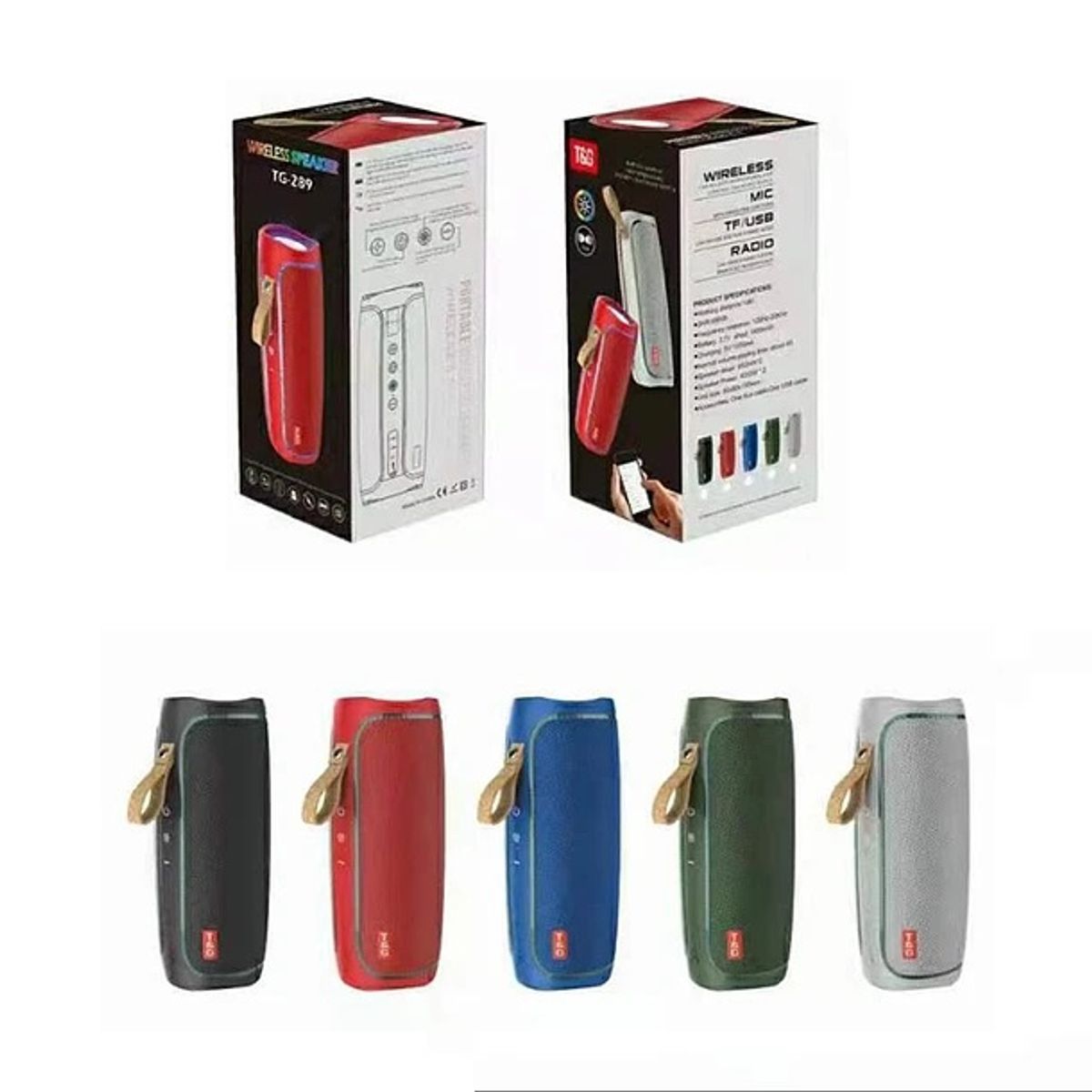 GENERICO - Parlante Portátil Bluetooth 10w Impermeable Tipo Flip TG-287 Verde