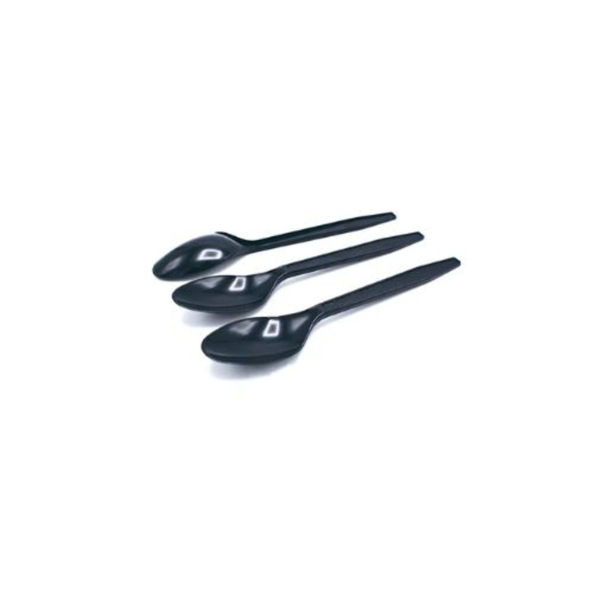 GENERICO - Cucharillas Plasticas Negro 16cm 12pcs