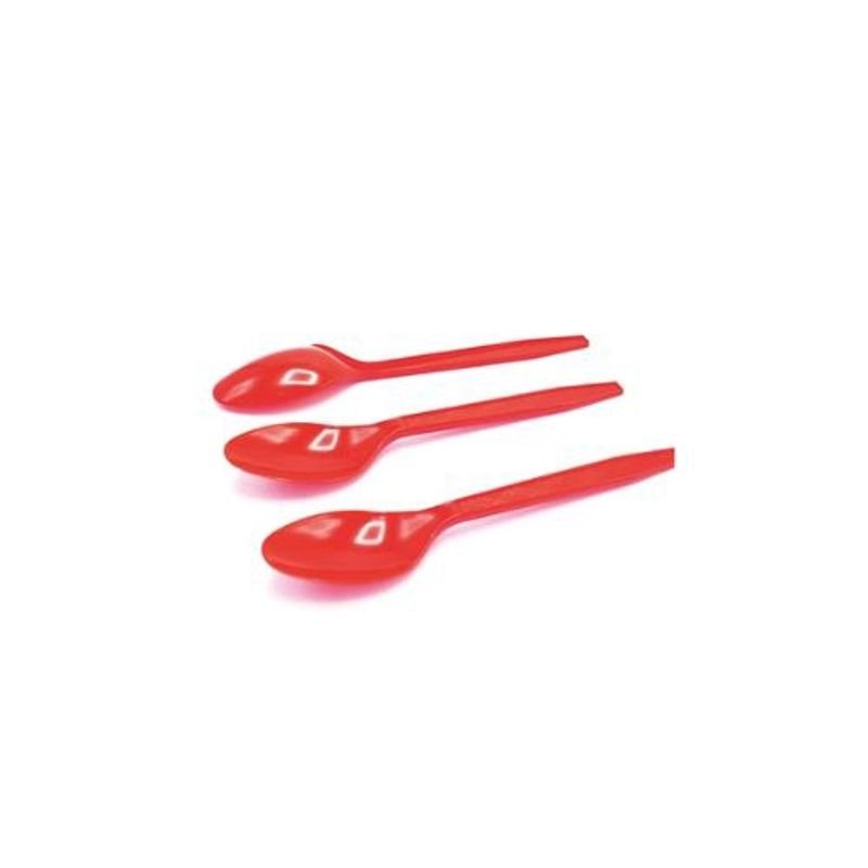 GENERICO - Cucharillas Plasticas Rojo 16cm 12pcs