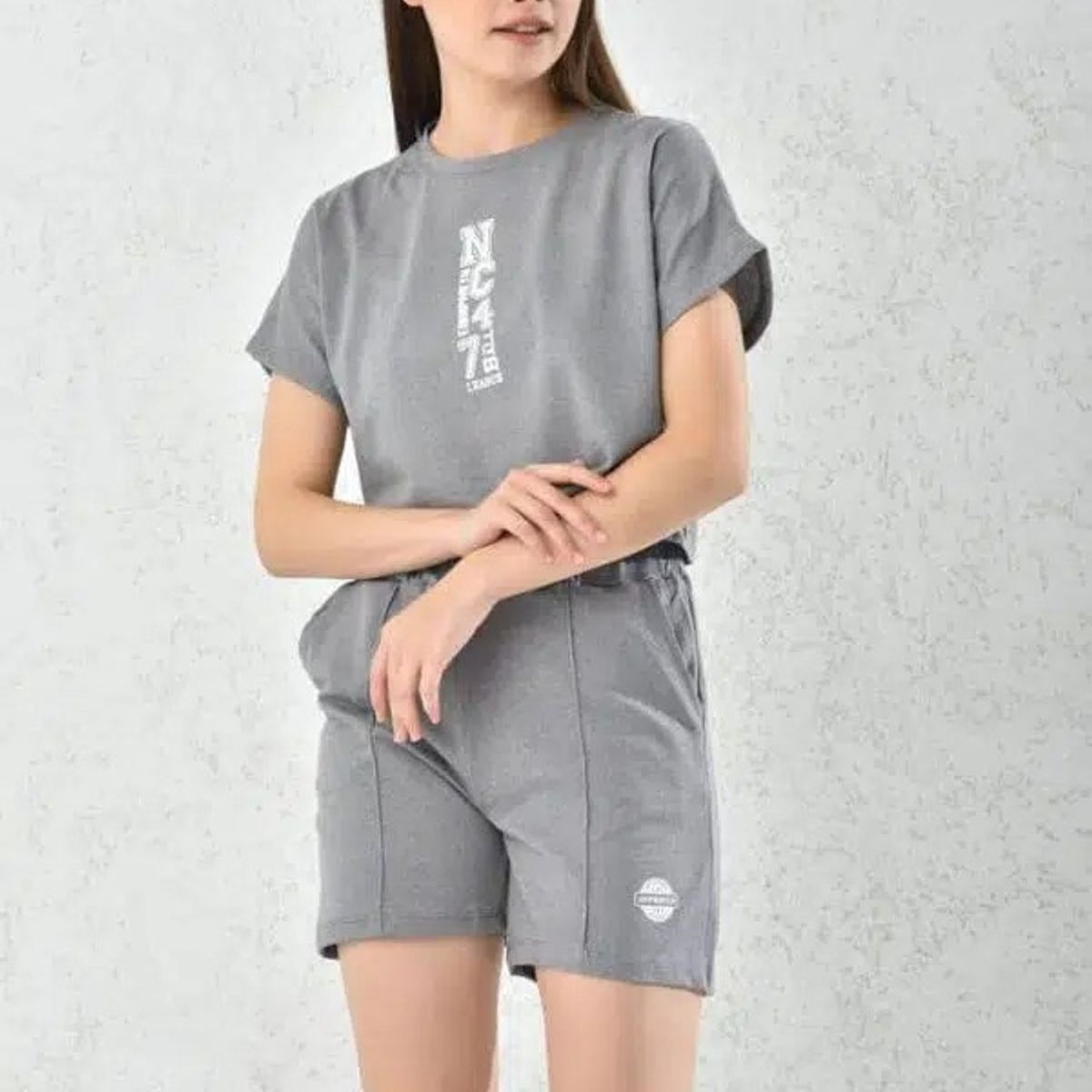 MROTTO - Conjunto Mujer Short y Tshirt Unicolor