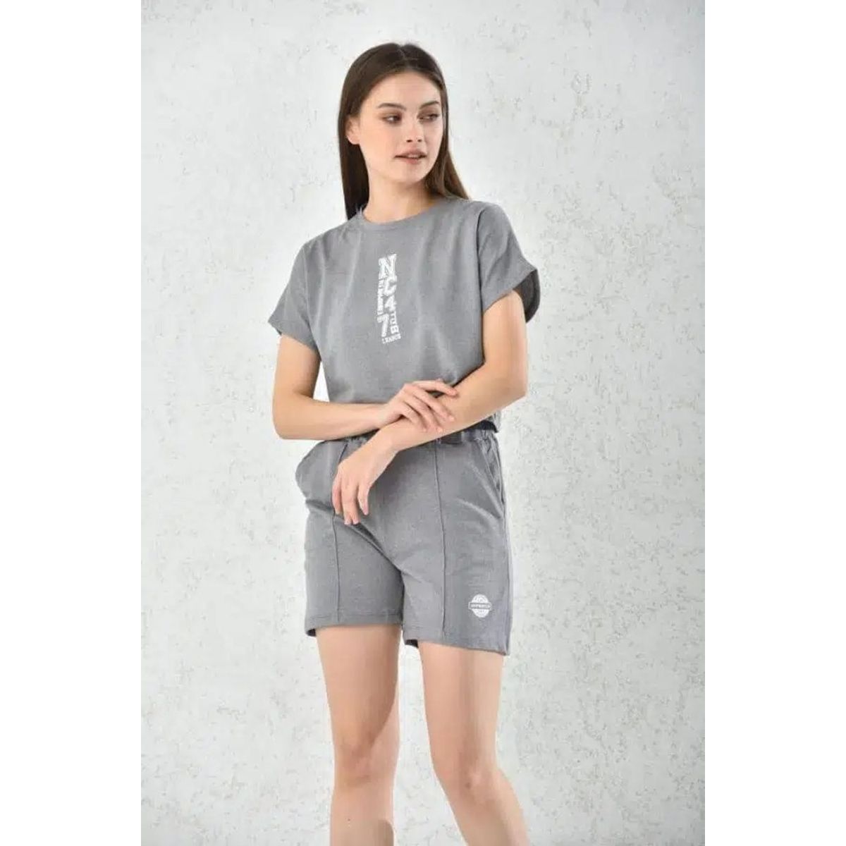 MROTTO - Conjunto Mujer Short y Tshirt Unicolor