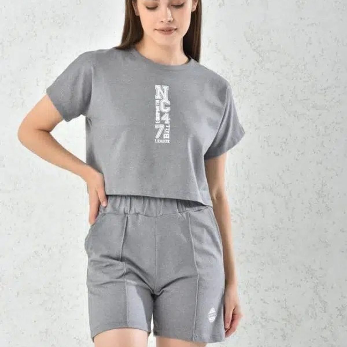 MROTTO - Conjunto Mujer Short y Tshirt Unicolor