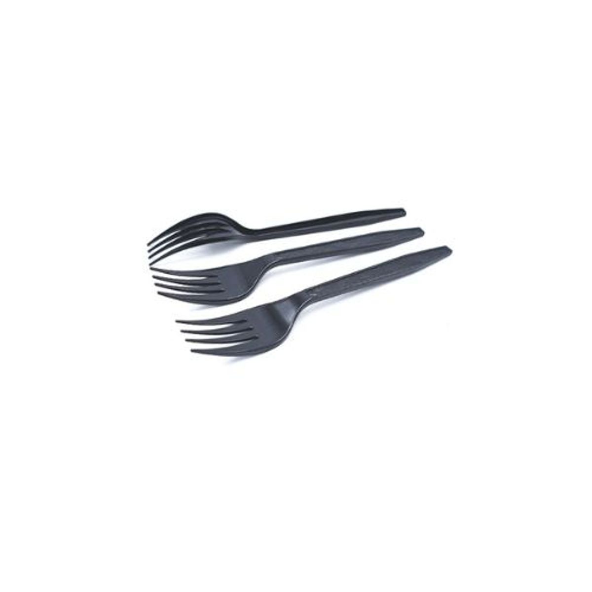 GENERICO - Tenedor Plastico Negro 16cm 12pcs